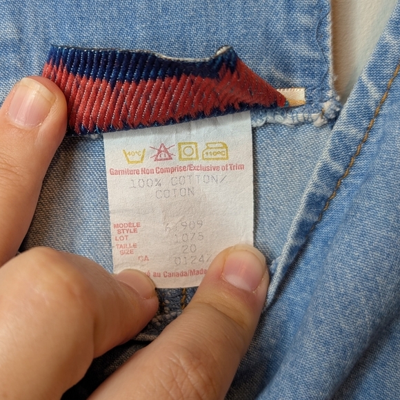 Vintage 90s Only Denim Size 20 Smock Overall Shift Style Dress - Picture 4 of 11